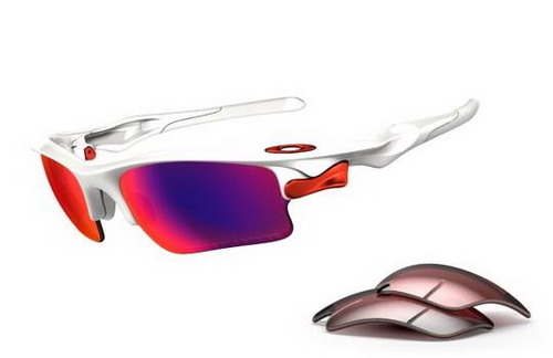 Oakley Fast Jacket Polished White OO Red G40 Sunglasses