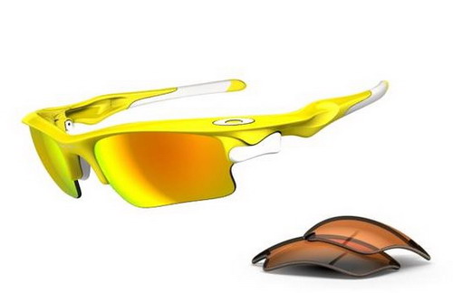 Oakley Fast Jacket Lemon Peel Fire Iridium & Persimmon Sunglasses