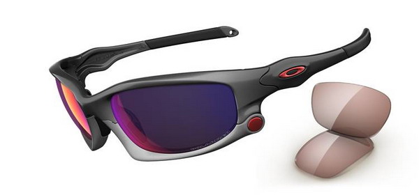 Oakley Split Jacket Grey Positive Red Iridium & Light Grey Sunglasses