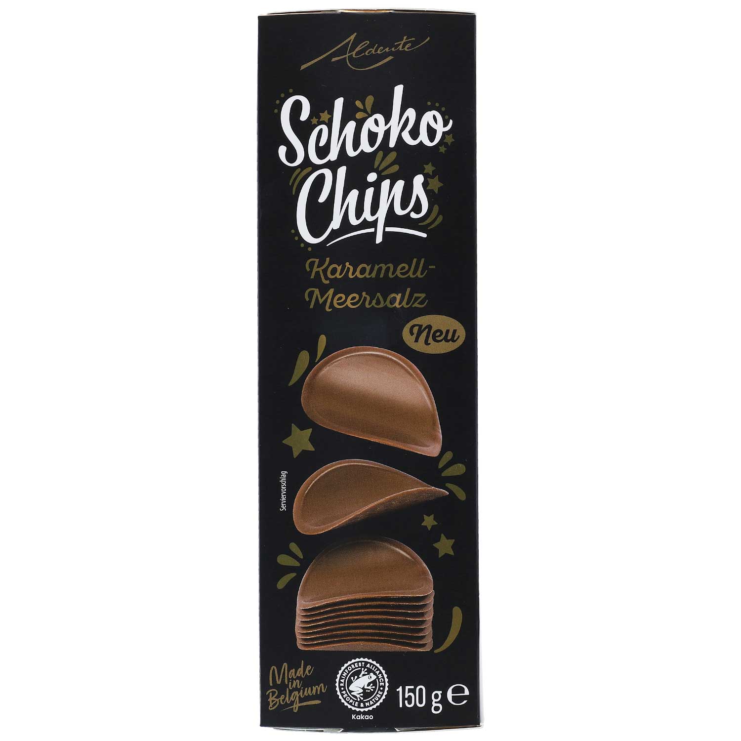 Aldente Schoko Chips Karamell-Meersalz 150g