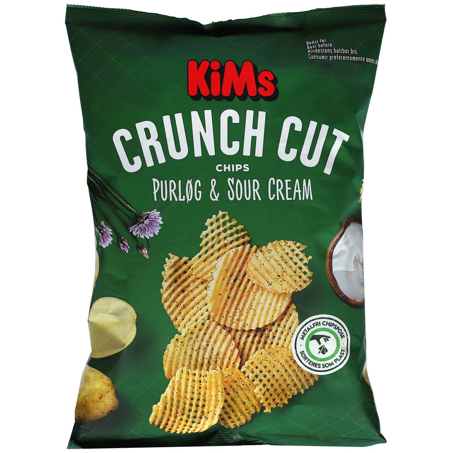 KiMs Crunch Cut Chips Purløg & Sour Cream 160g